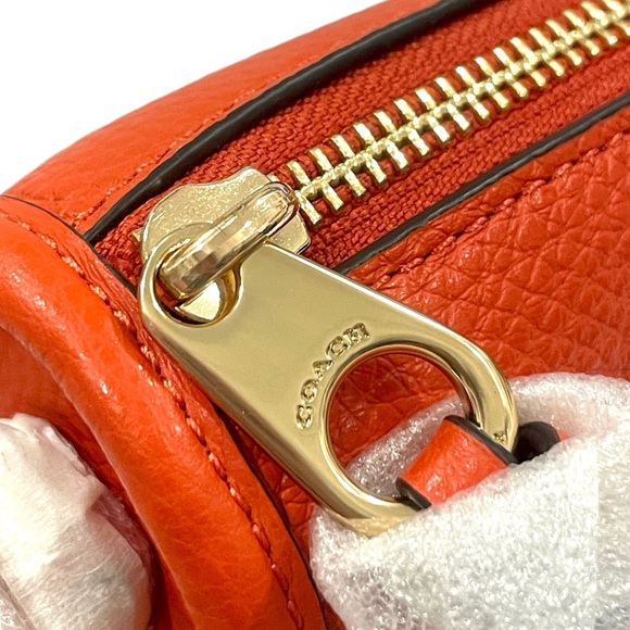 COACH Pennie Crossbody With Coin Case Gold/Mango Leather Style C5778 - Picture 5 of 14